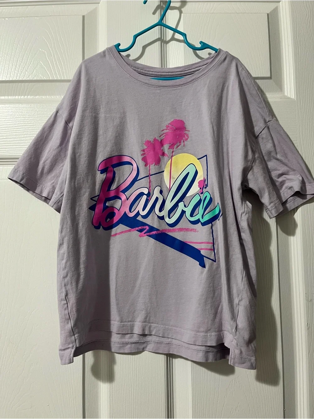 Old Navy Lavender Barbie Graphic Tee with Neon Accent Colors
